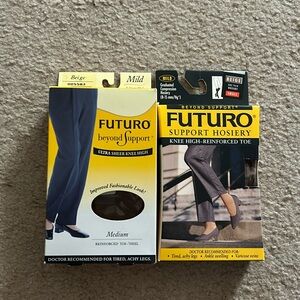 Mild compression knee high hosiery in beige